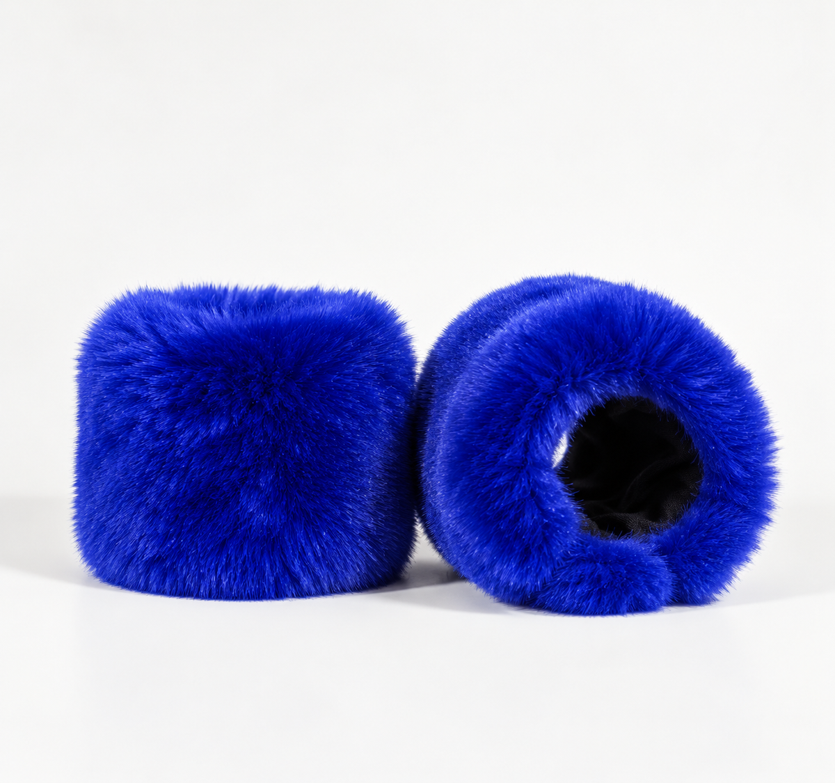 Faux Fur Wrist Cuffs, Royal Blue