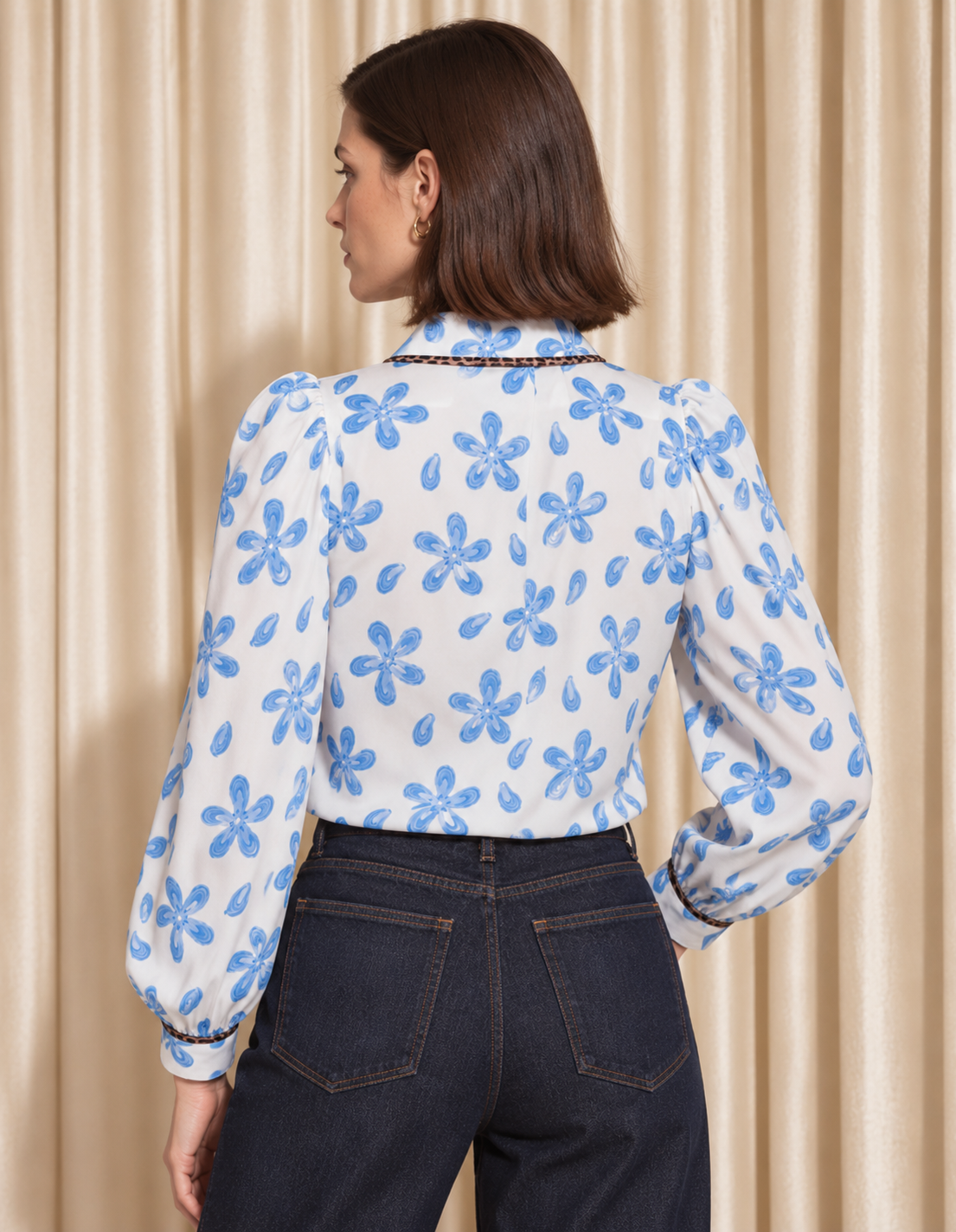 Siro Print Blouse, White