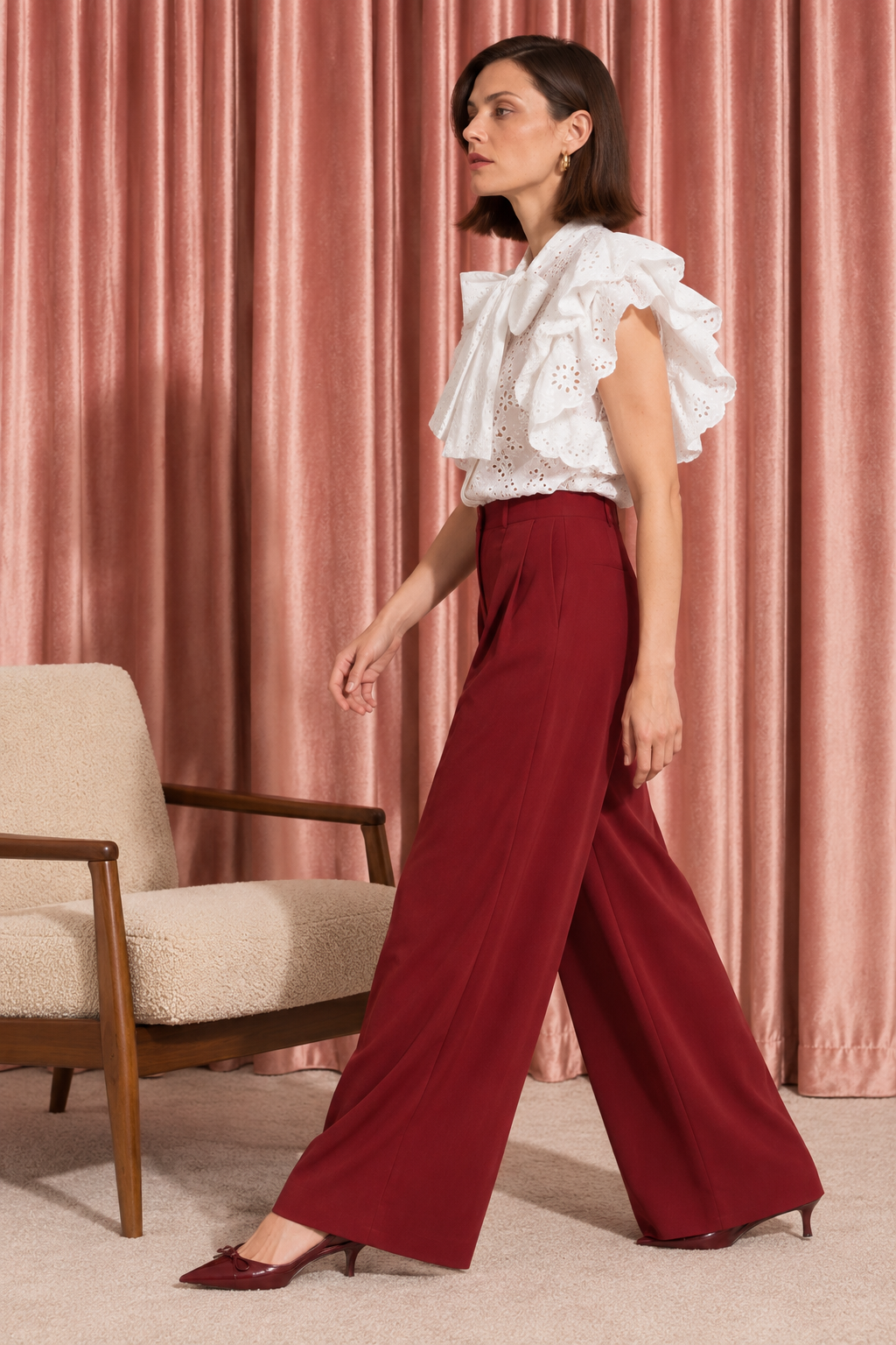 Sofia Bow Blouse, White
