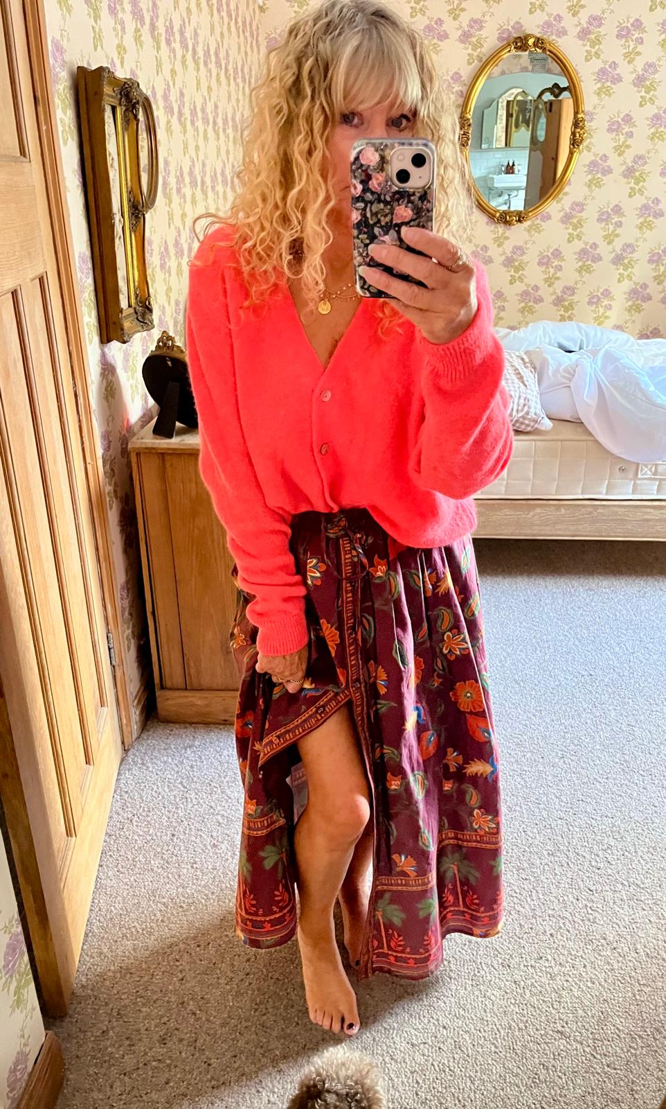 Joyful Cardigan, French Coral