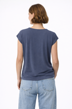 Kamala Lacy V-Neck Tee, Ombre Blue