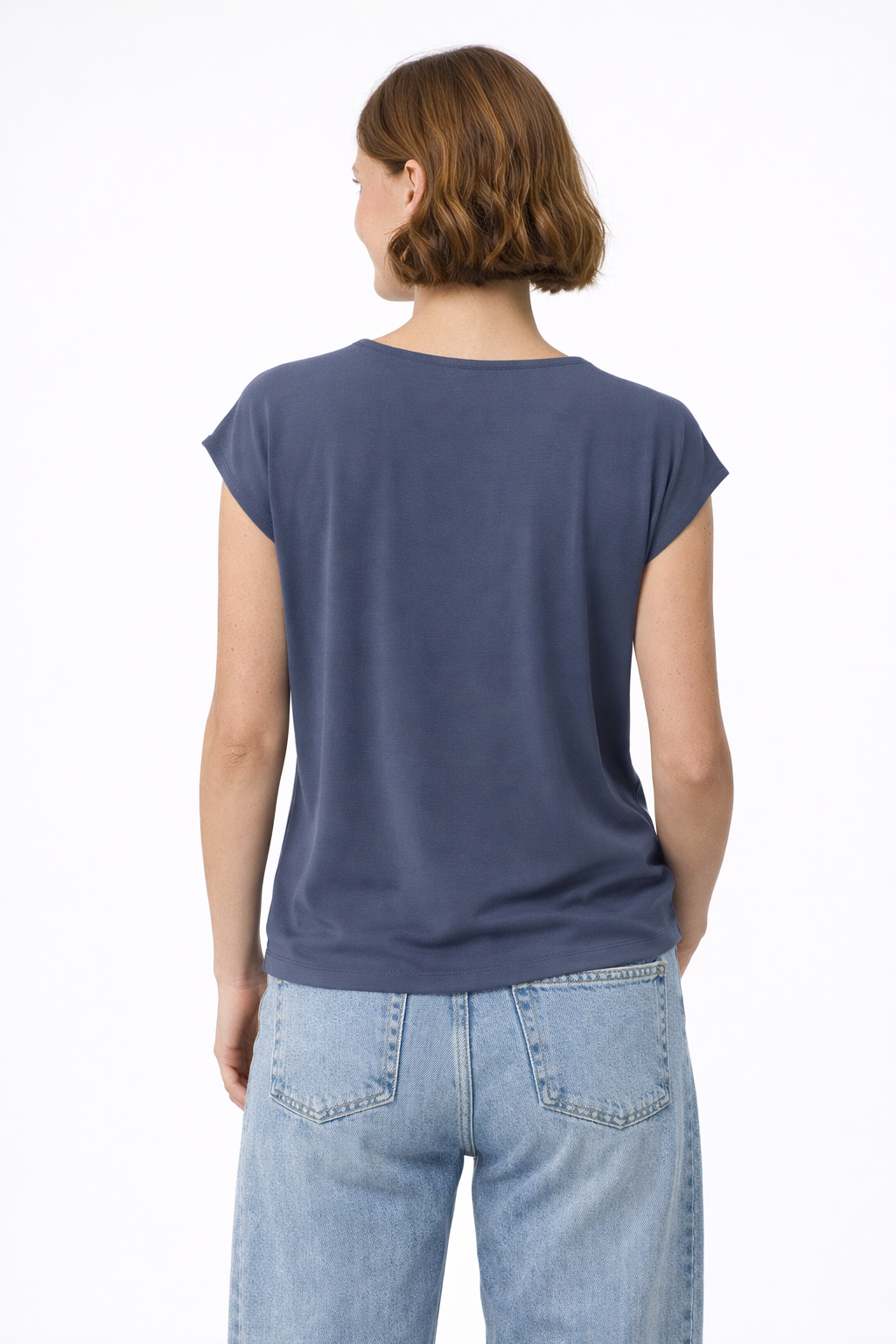 Kamala Lacy V-Neck Tee, Ombre Blue