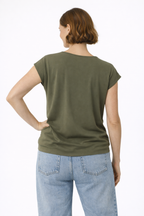 Kamala Lacy V-Neck Tee, Grape Leaf