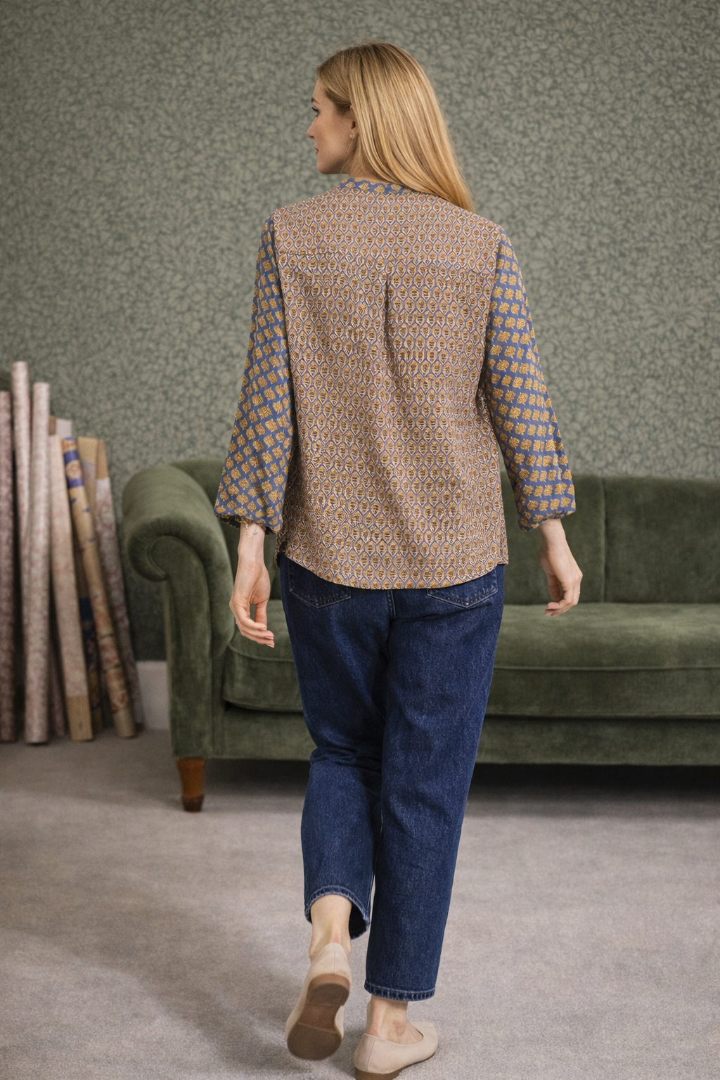 Luna Blouse, Blue Multi