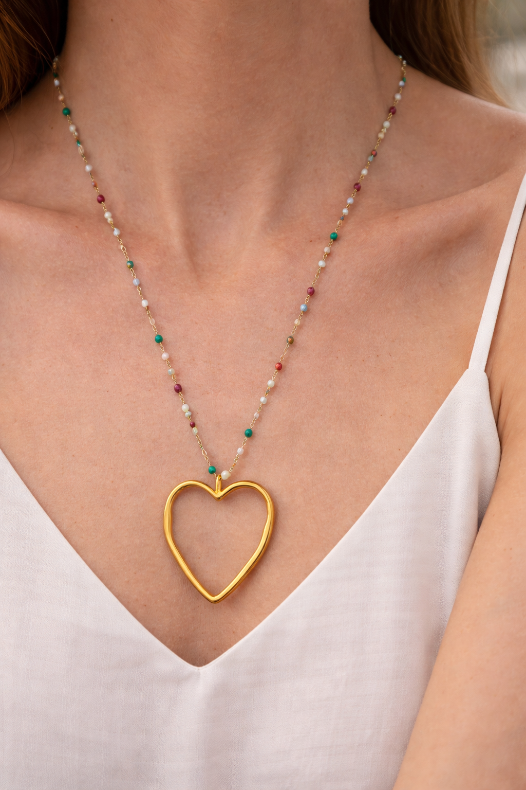 Big Love Necklace, Multi-coloured stones