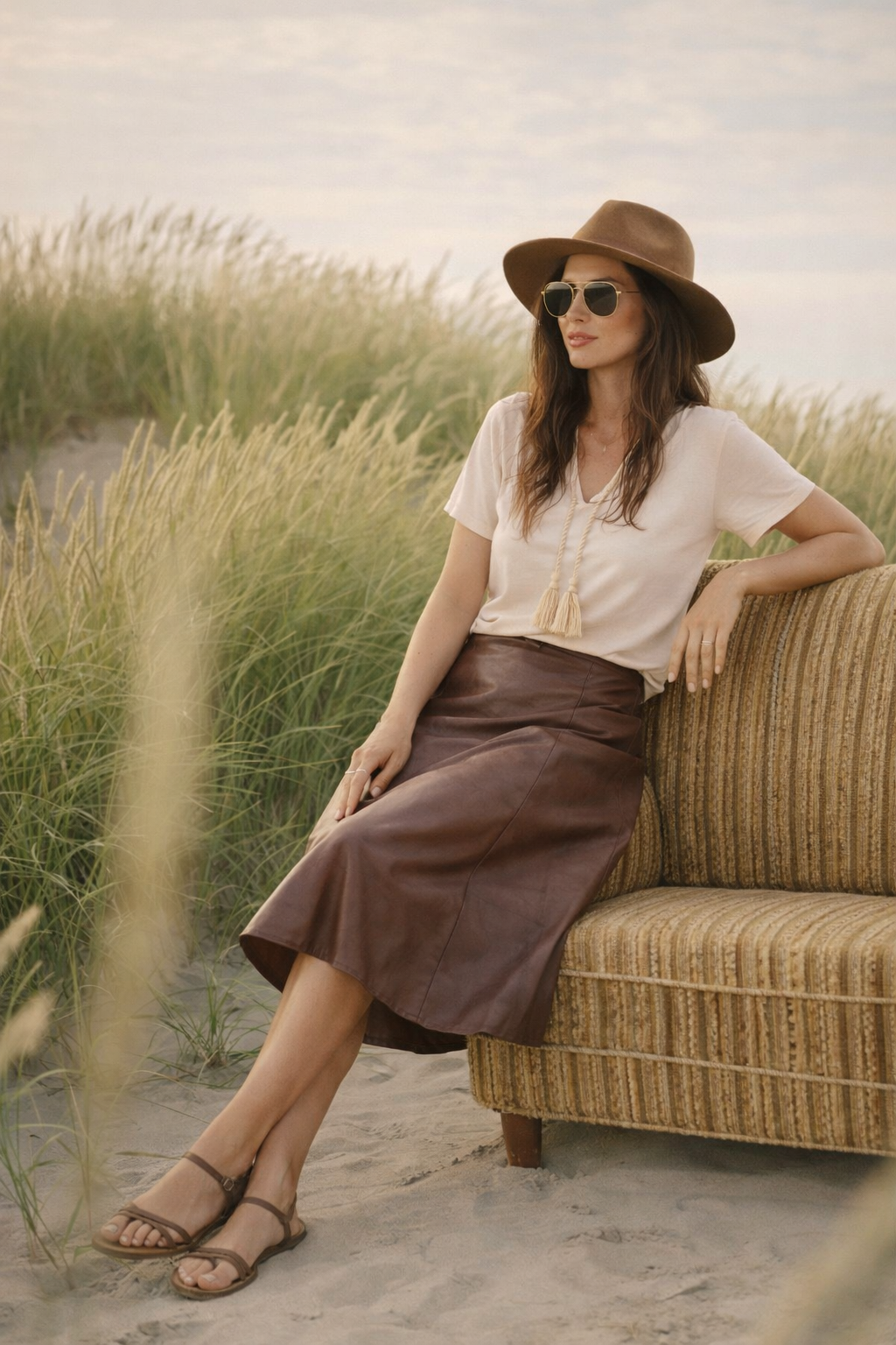Paloma Skirt, Brown Washed