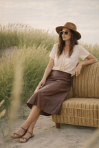 Paloma Skirt, Brown Washed