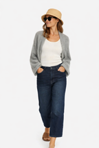 Mina Bolero Cardigan, Light Grey melange