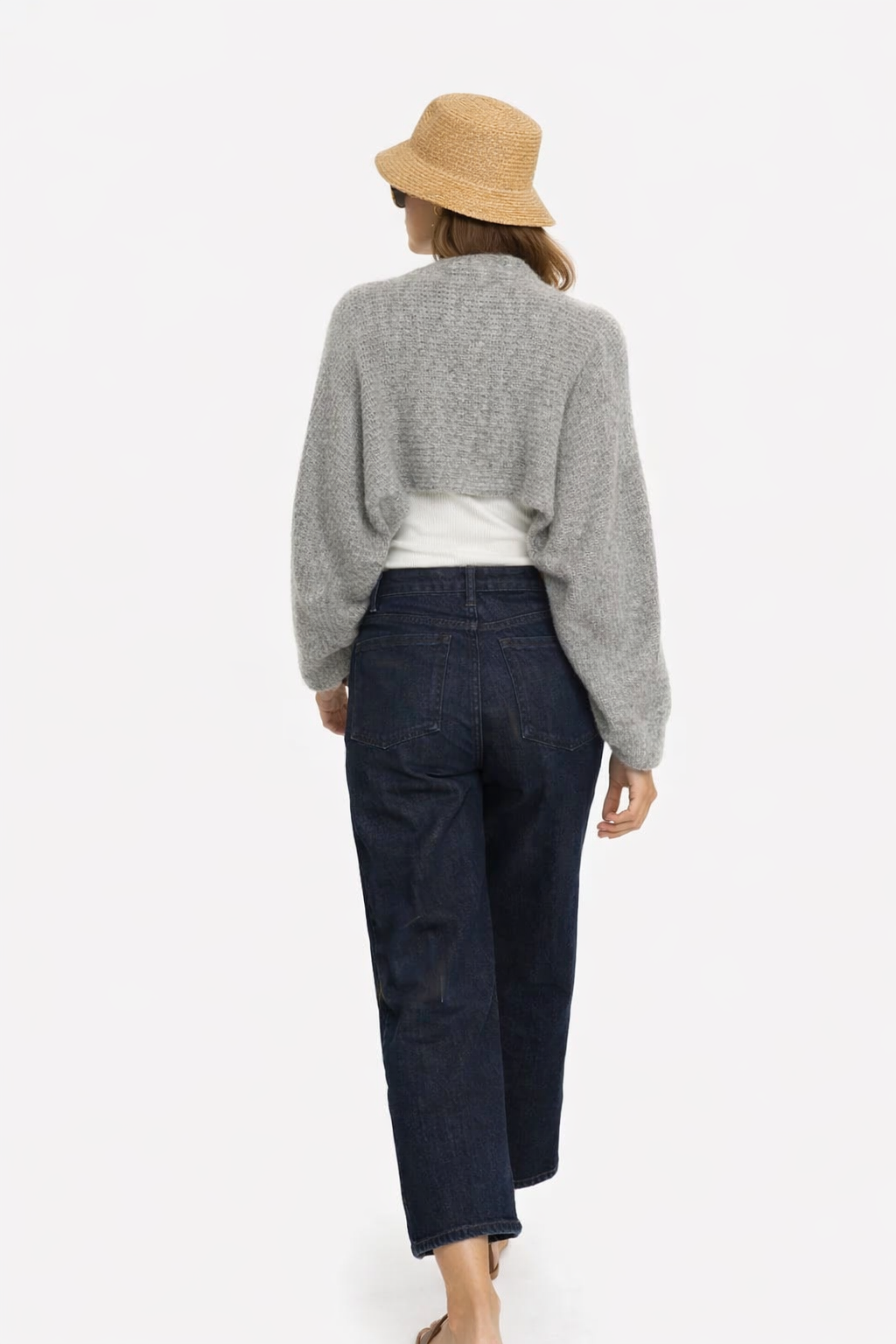 Mina Bolero Cardigan, Light Grey melange