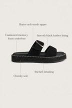 Scarlet Cushioned Sandal, Black
