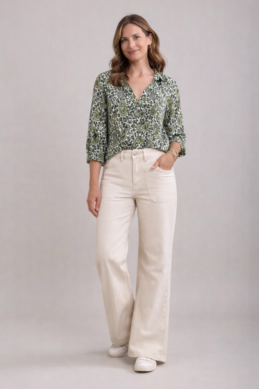 Rowan Jean - Wide Leg, Biscuit