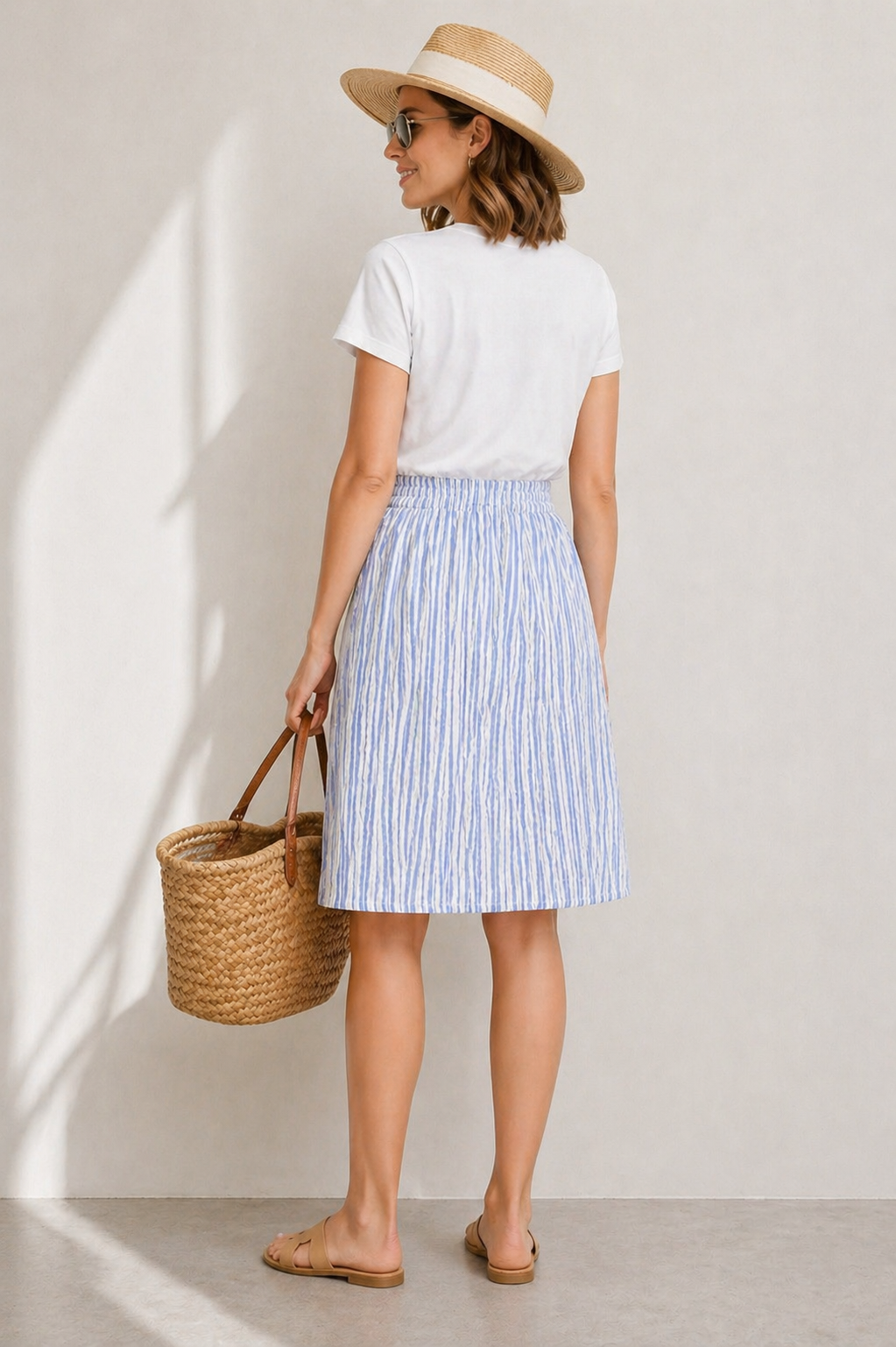 Cayla Skirt, Nouvean Navy Stripes