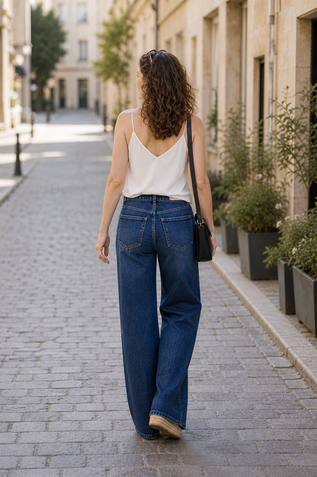 Mandi Asymmetric Waist Jean, Blue Denim