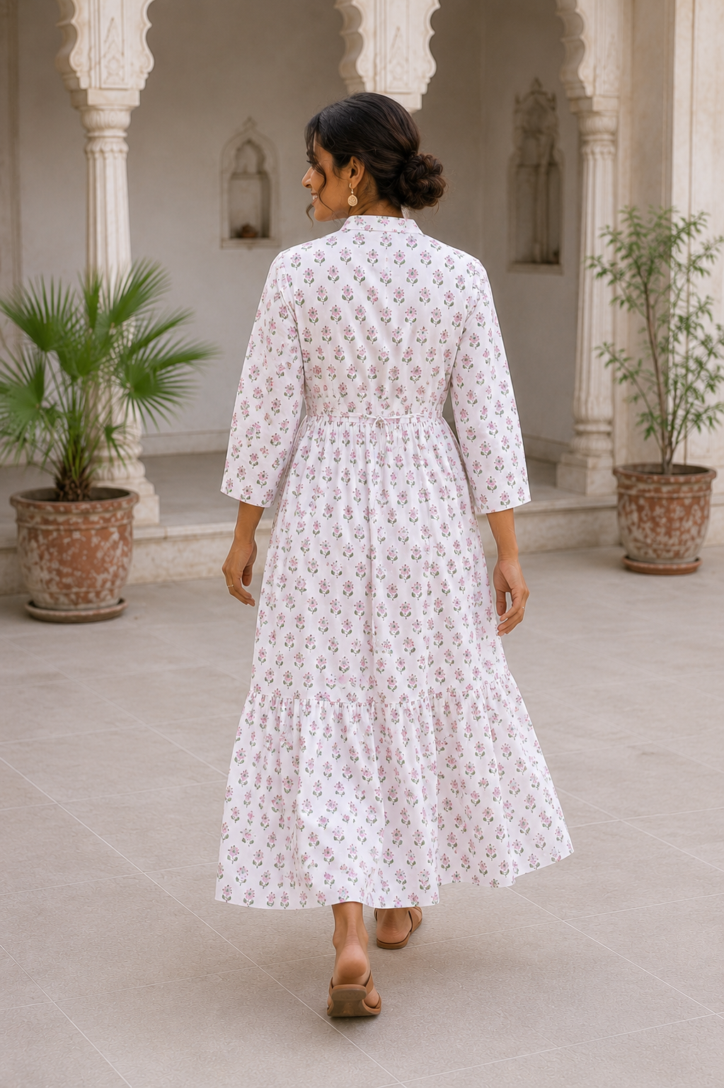 Eloise Cotton Dress, Rosewater Bloom