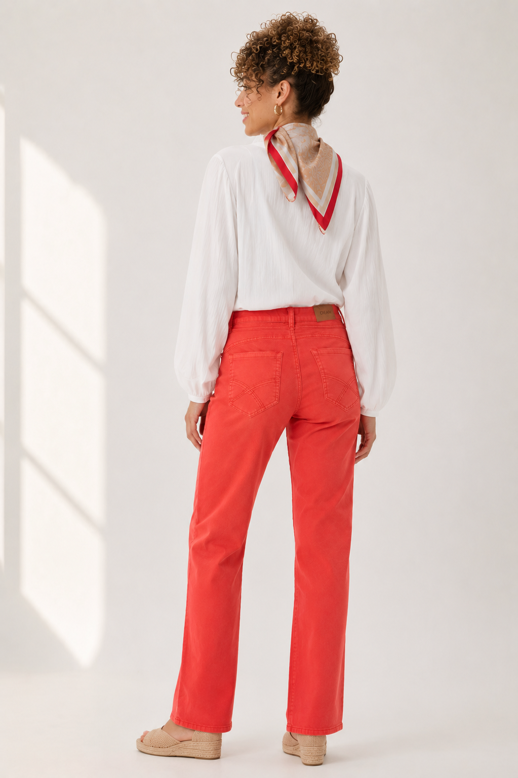 Sophia Straight Twill Jeans, Paprika