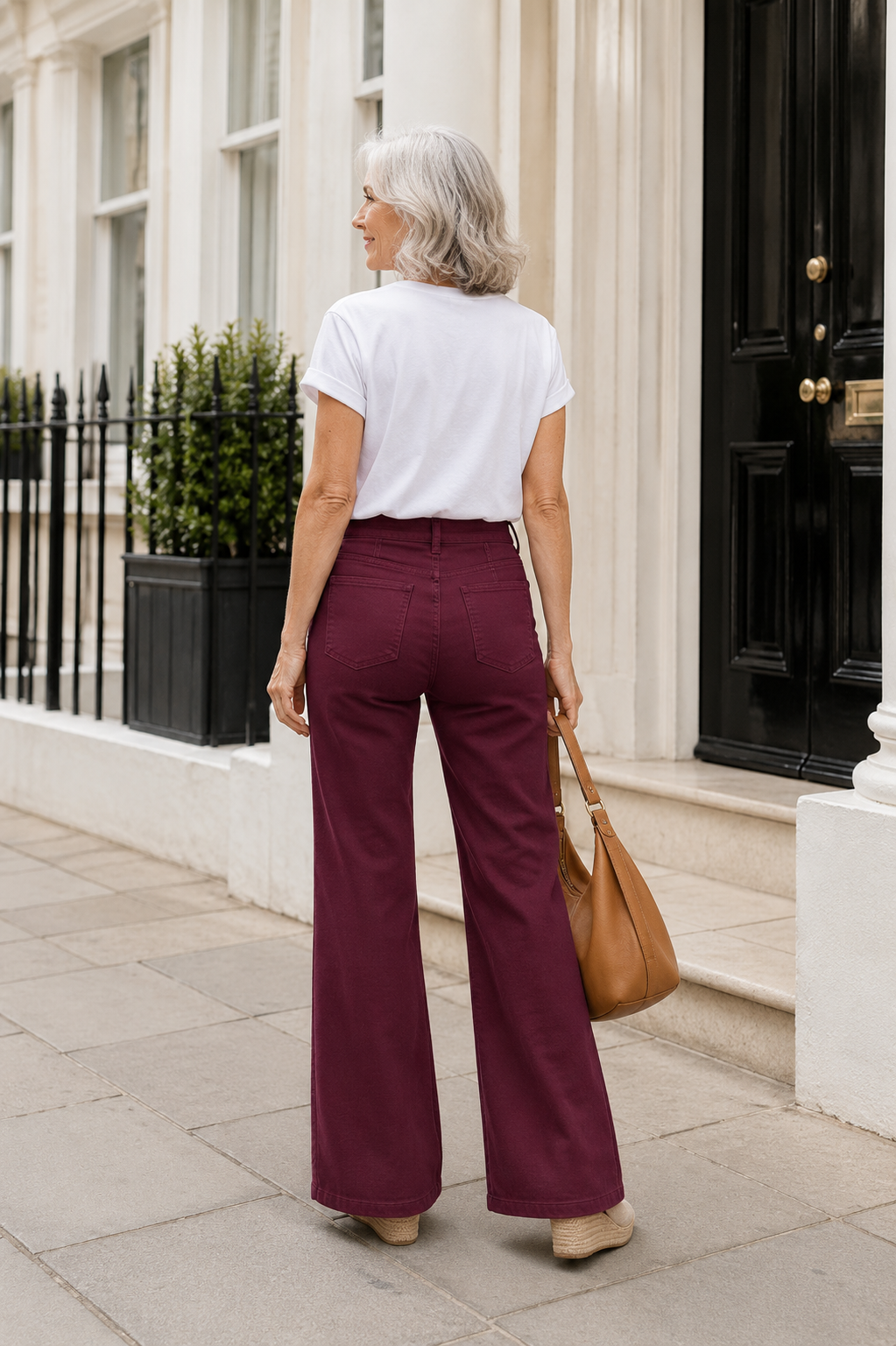 Alder Jean - Wide Leg, Burgundy