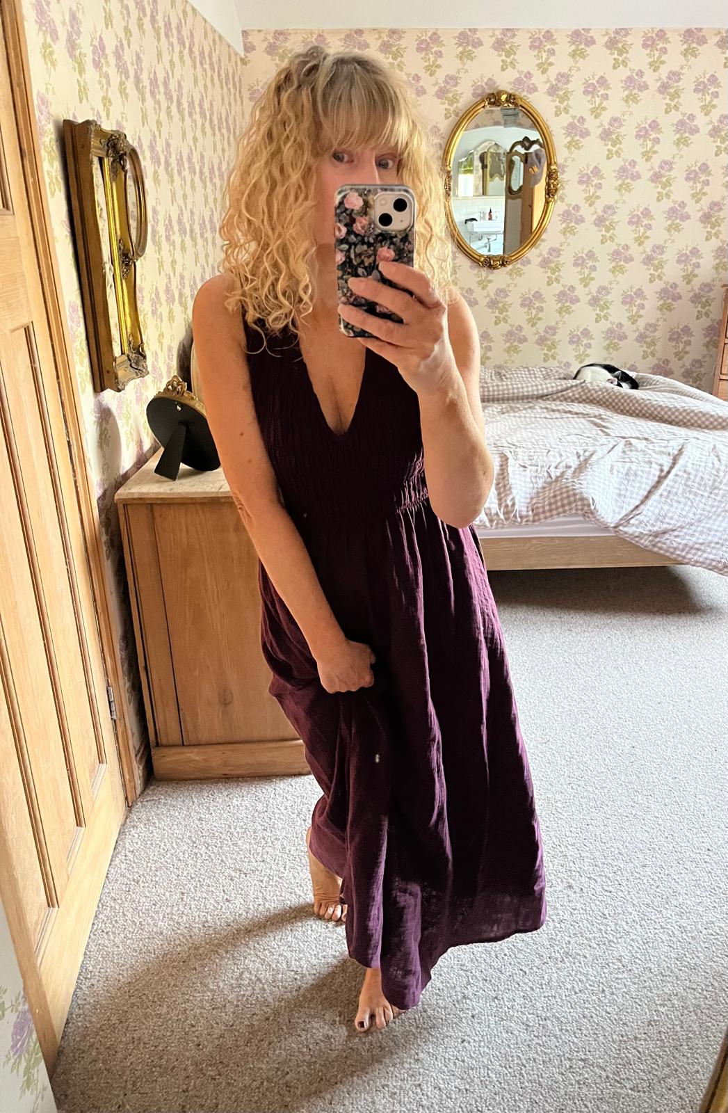 Audrey Sleeveless Dress, Burgundy