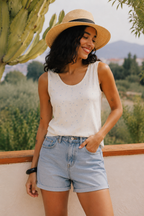 Rylie Top, Ditsy Blue