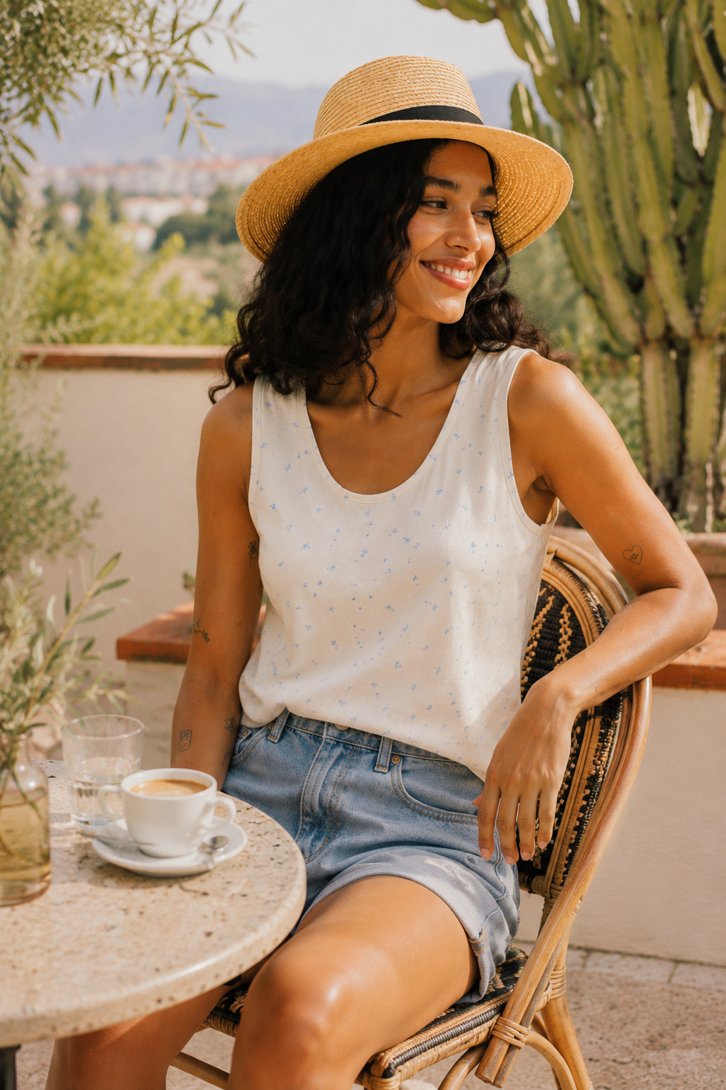 Rylie Top, Ditsy Blue