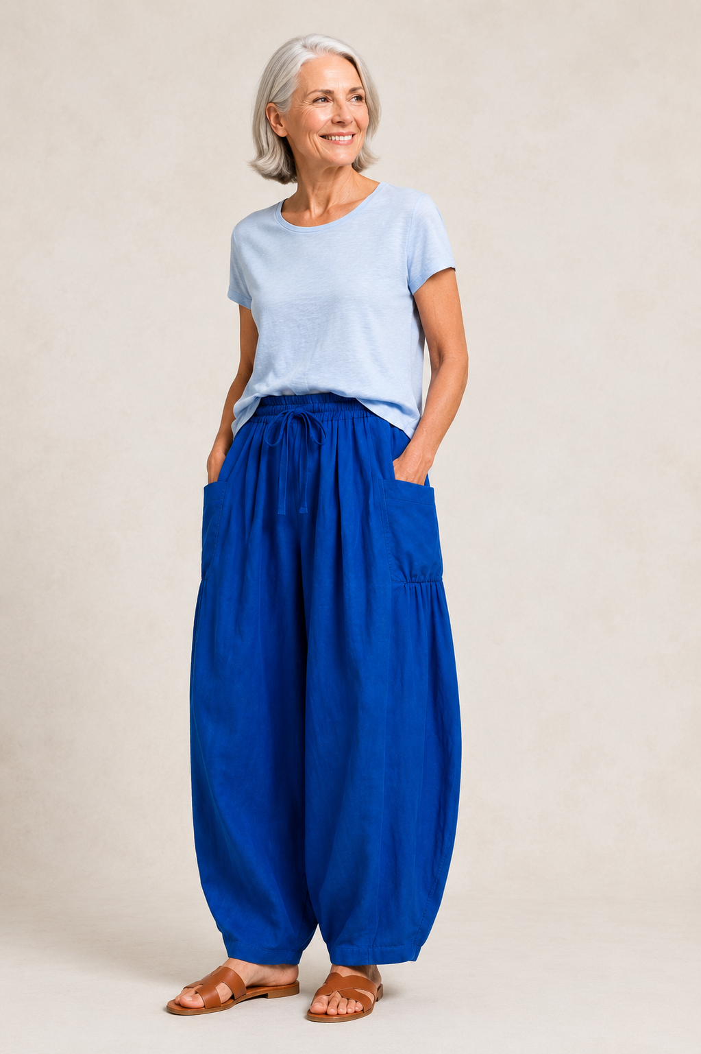 Bracken Linen Trouser, Cobalt Blue