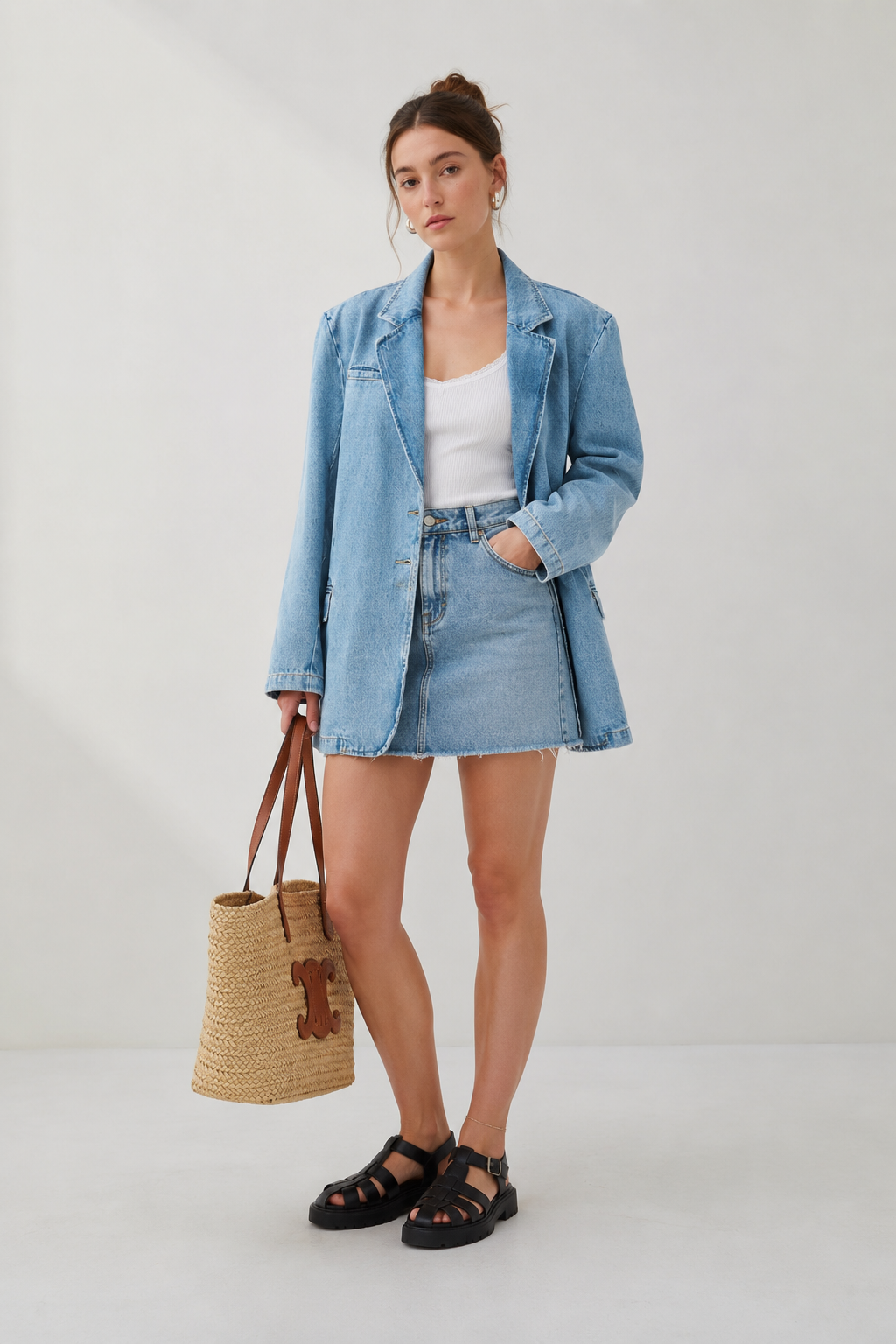 Jayda Blazer, Medium Blue Wash