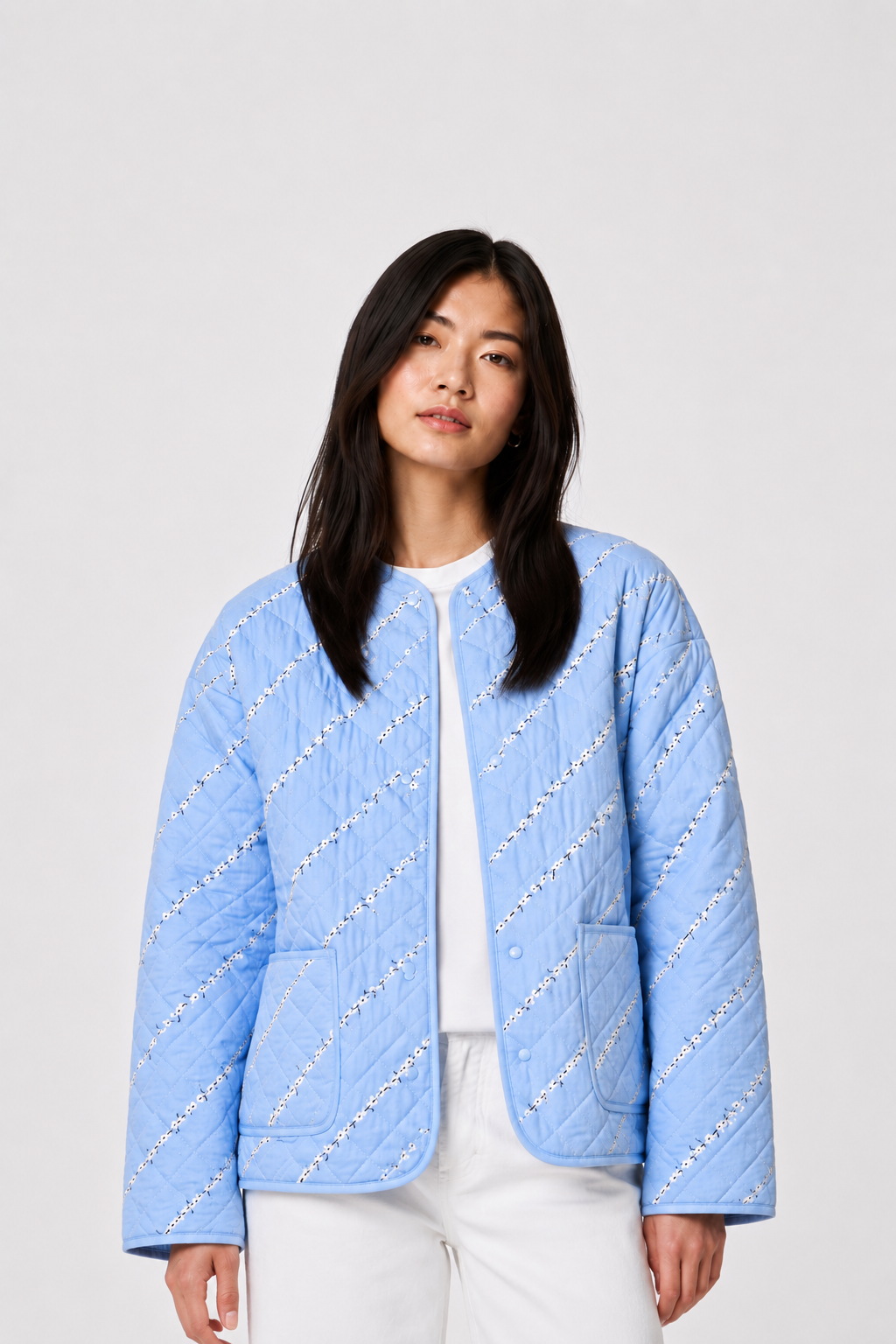 Rikke Quilted Jacket, Cashmere Blue