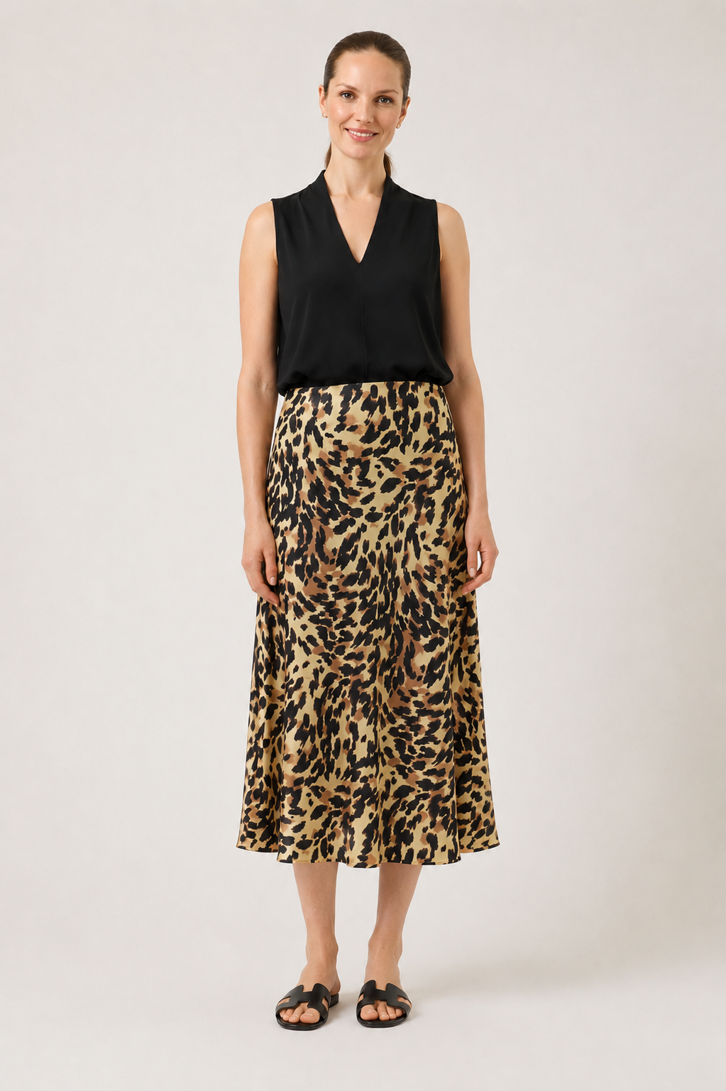 Pella Skirt, Black Leo Print