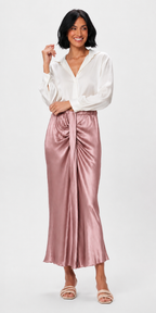 Melanie Satin Skirt, Dusty Rose
