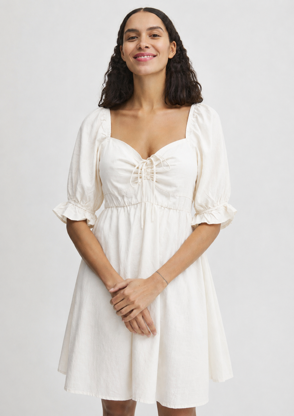 Falakka Short Dress, Off White