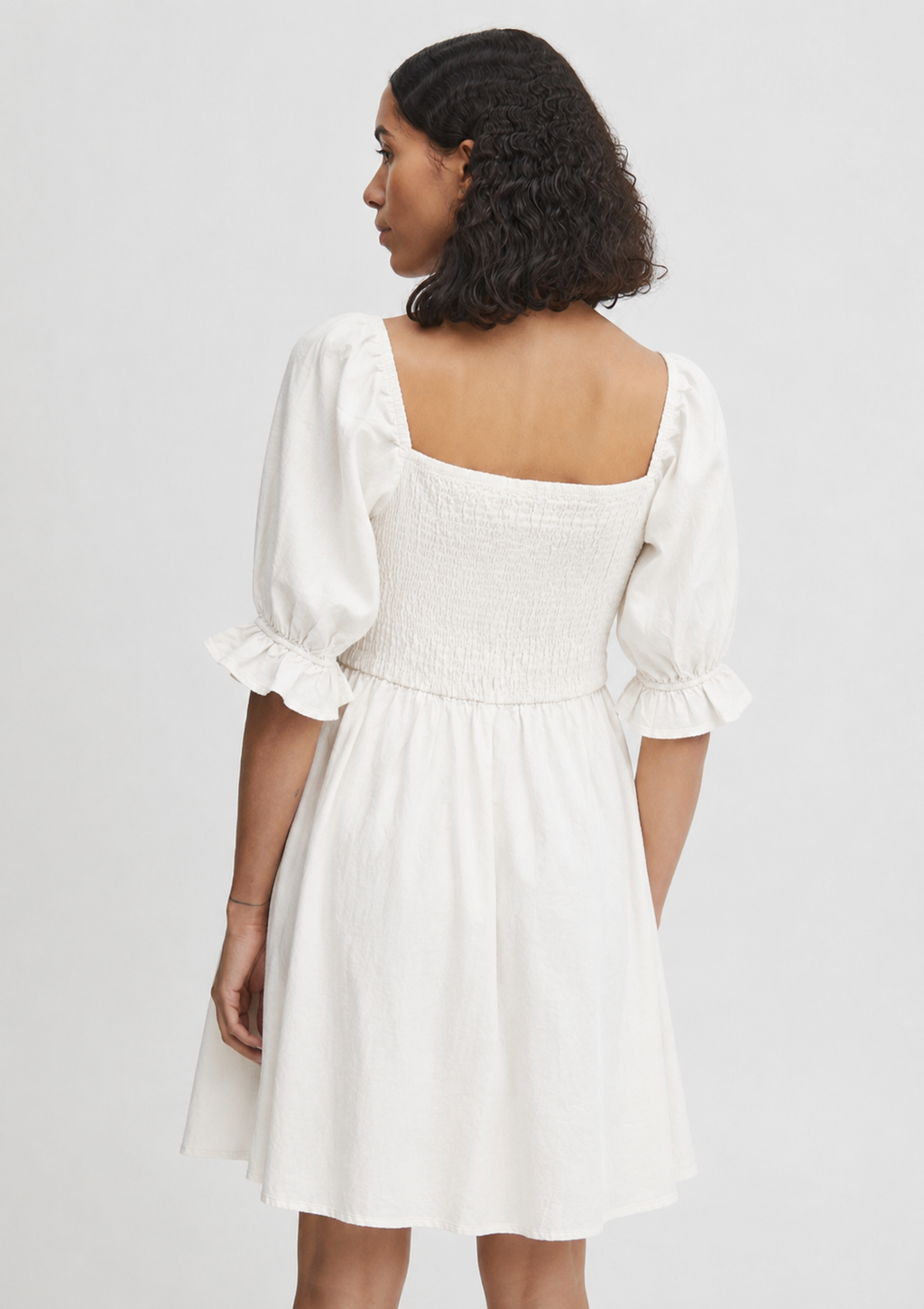 Falakka Short Dress, Off White