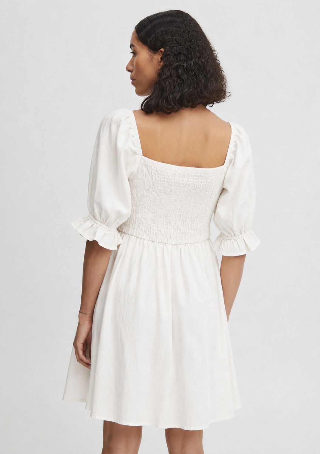 Falakka Short Dress, Off White