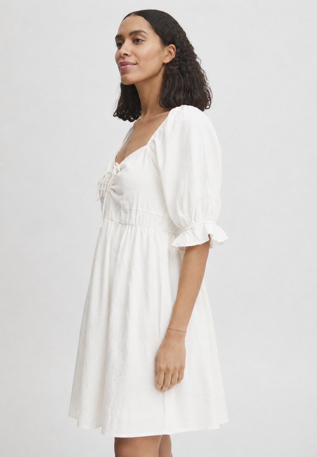 Falakka Short Dress, Off White