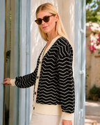 Otari Zig-Zag Cardigan, Black Mix