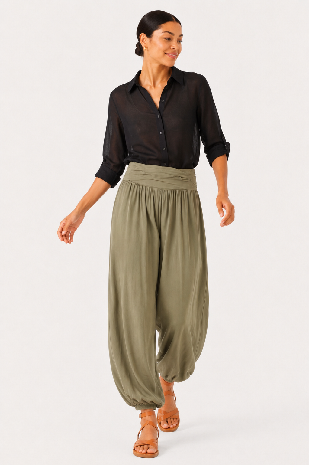 Tia Harem Pant, Khaki