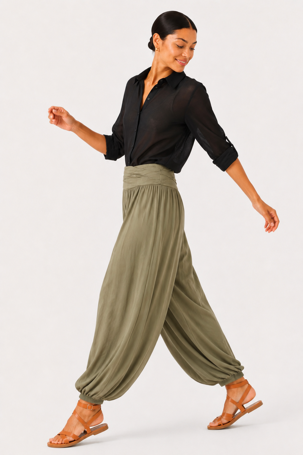 Tia Harem Pant, Khaki