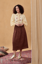Edie Embroidered Blouse, Butter