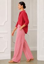 Dean Cotton Trouser, Red Stripe