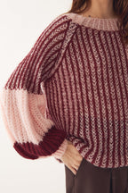 Liana Knit Sweater, Rust Blush Combo