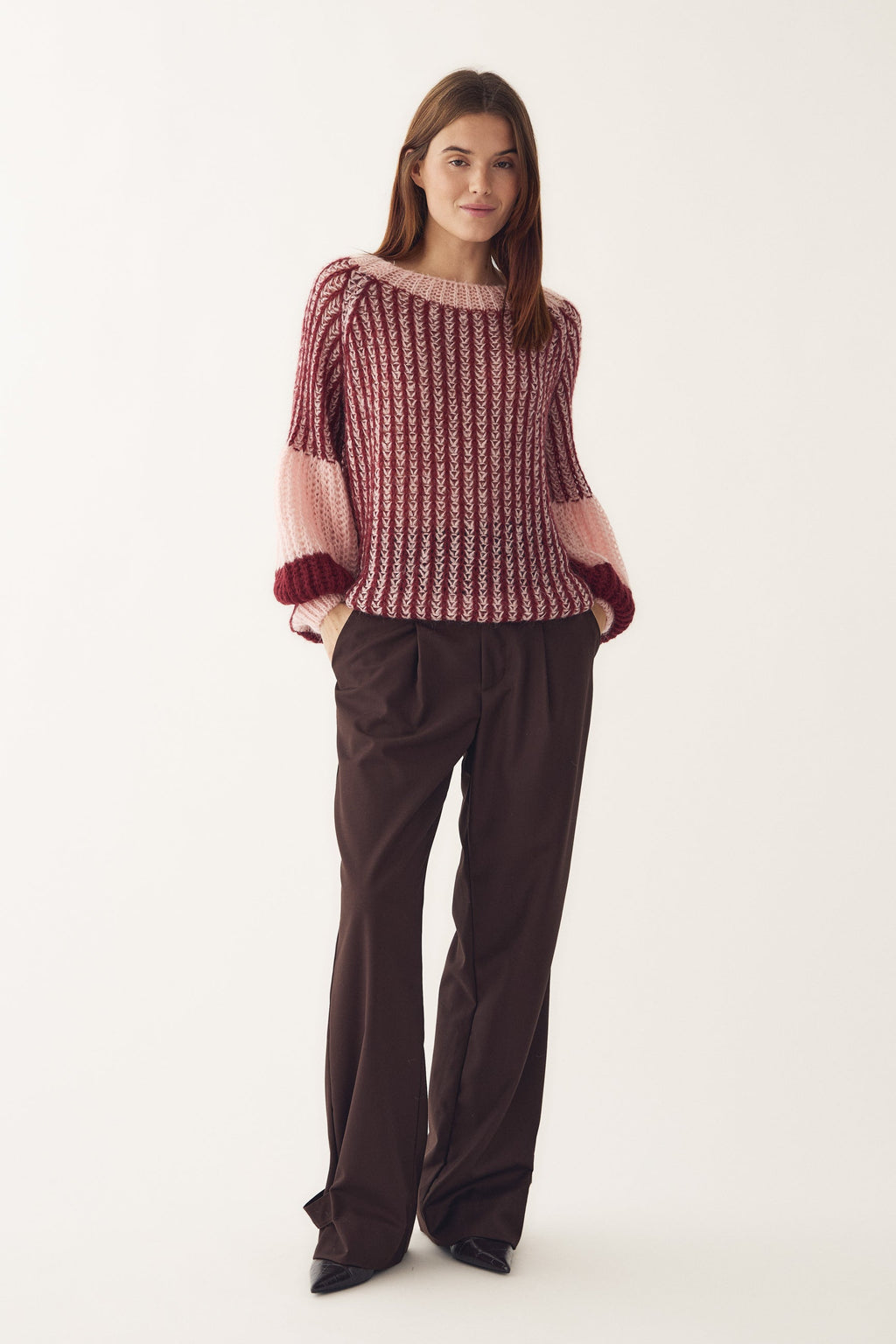 Liana Knit Sweater, Rust Blush Combo