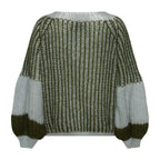 Liana Knit Sweater, Light Blue/Army