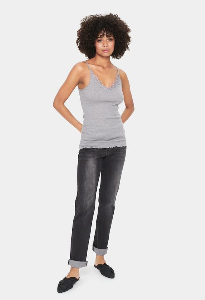Maya Top, Mist Grey Melange
