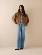 Tie Neck Jacket, Camel