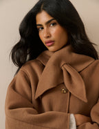 Tie Neck Jacket, Camel
