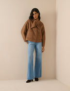 Tie Neck Jacket, Camel