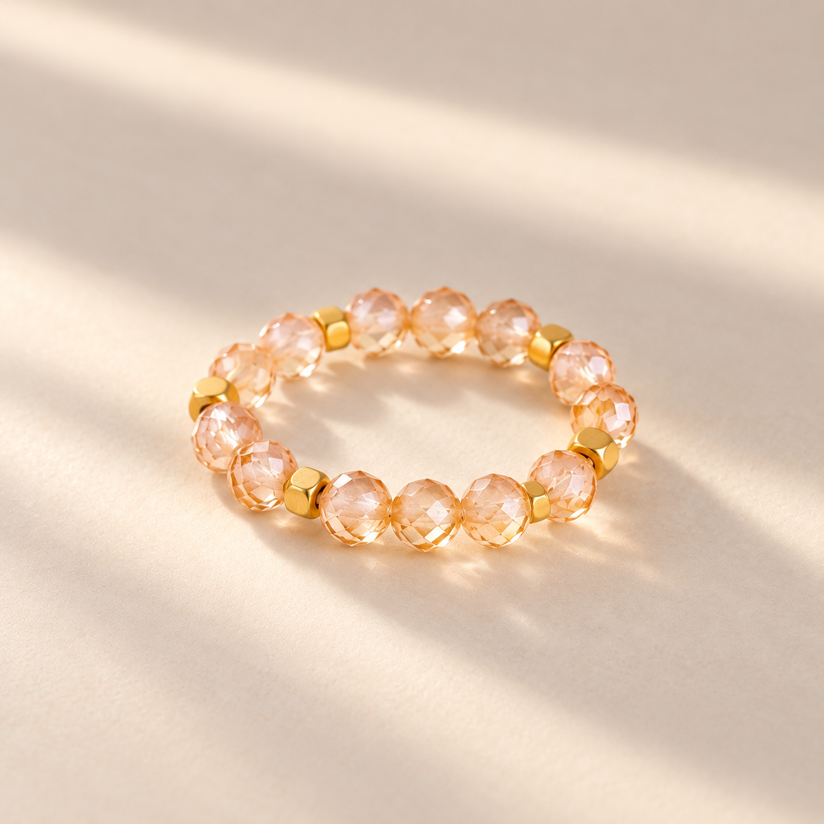 Stone Dot Ring, Champagne Quartz