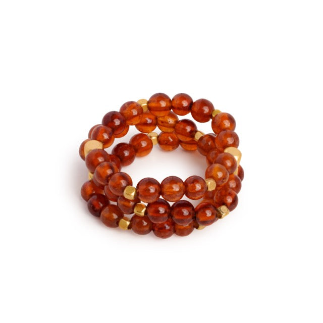 Stone Dot Ring, Brown Garnet