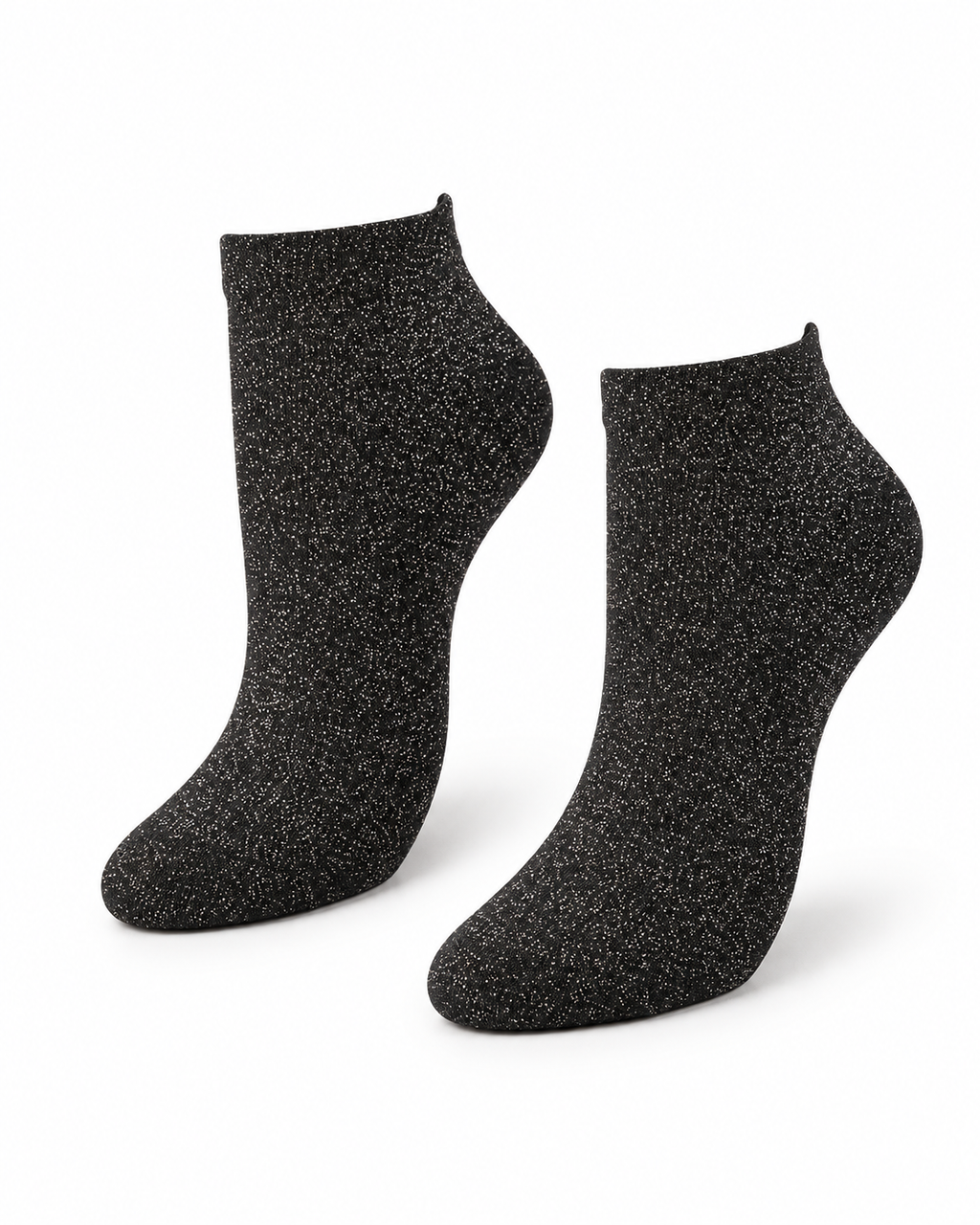 Sebby Black Glitter Sneaker Sock