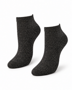 Sebby Black Glitter Sneaker Sock