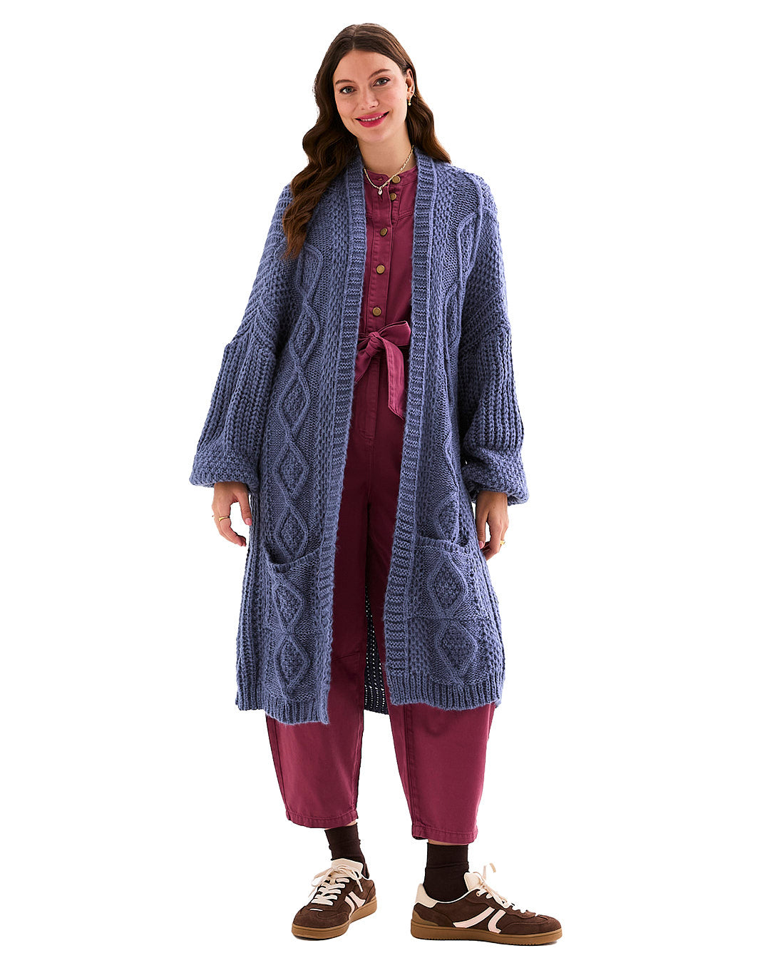 Stevie Maxi Cardigan, Denim Blue