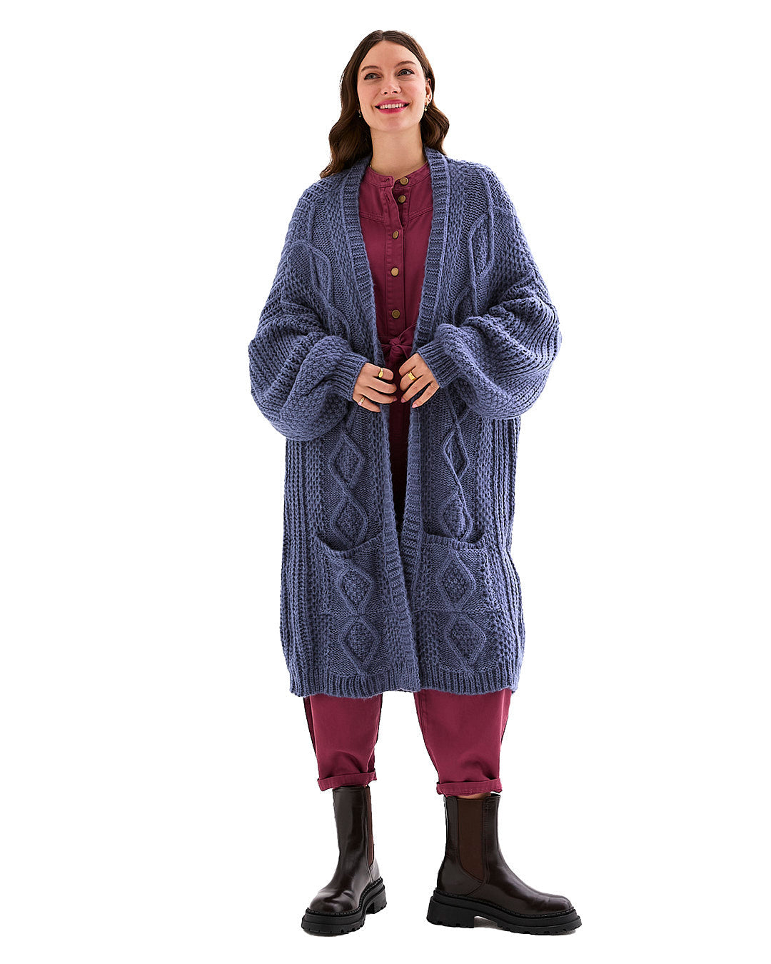 Stevie Maxi Cardigan, Denim Blue